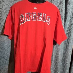 Albert Pujols Angels T-Shirt 2XL Majestic MLB Red Name Number Baseball Tee Shirt